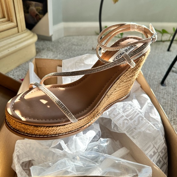 Steve Madden brand new never been worn 8.5 inch wedge rhinestone heels - Picture 4 of 5